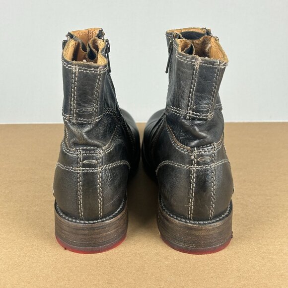 Bed Stu Eiffel Leather Ankle Boots Womens 9 Rustic Black/Dark Brown - Picture 4 of 14